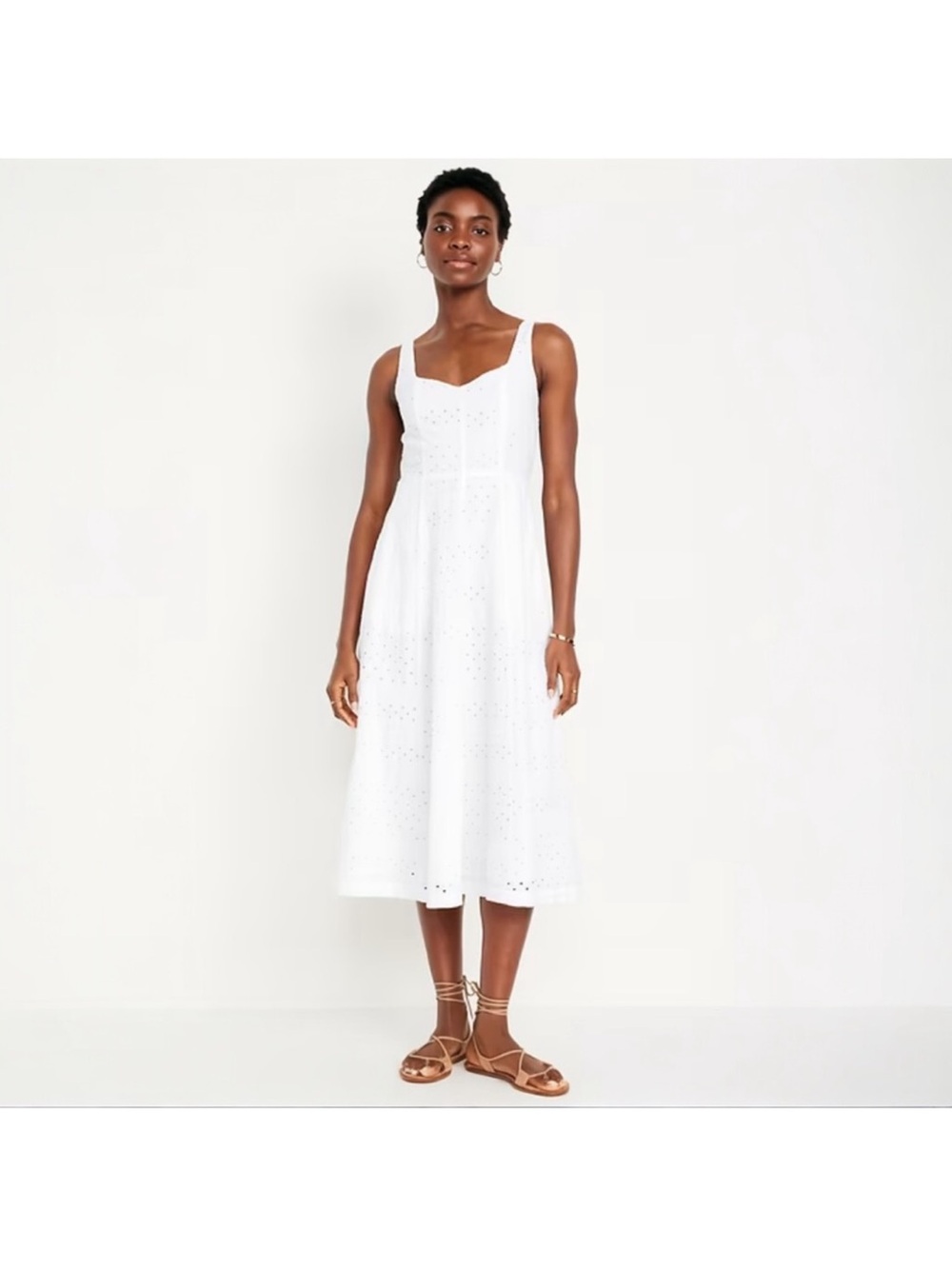 Old Navy Fit & Flare Eyelet Midi Dress XS Tall